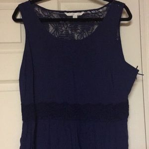 Lauren Conrad navy blue with lace dress